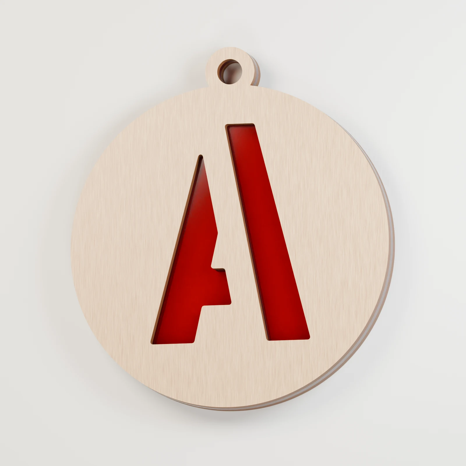 Letter A decoration — red acrylic