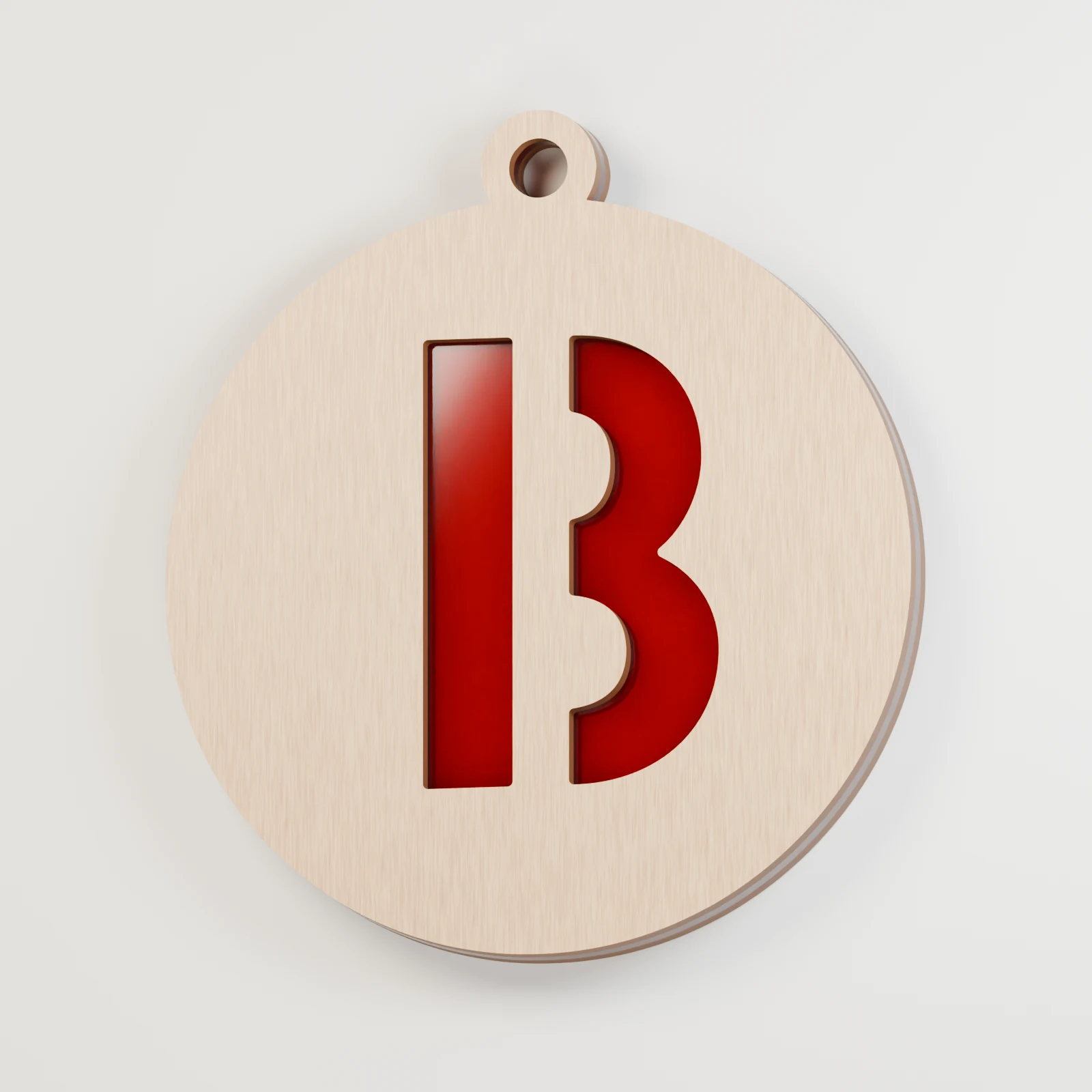 Letter B decoration — red acrylic