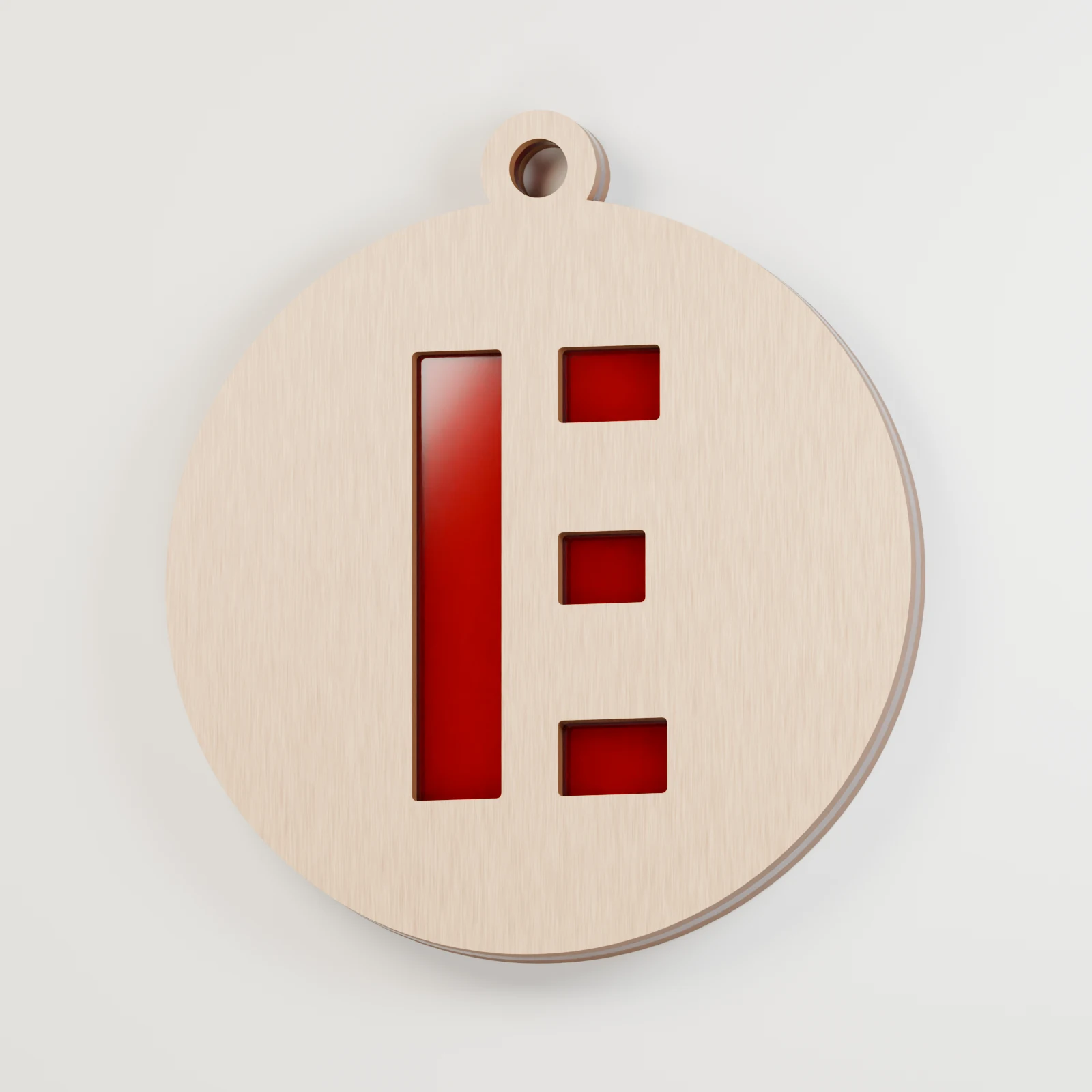 Letter E decoration — red acrylic