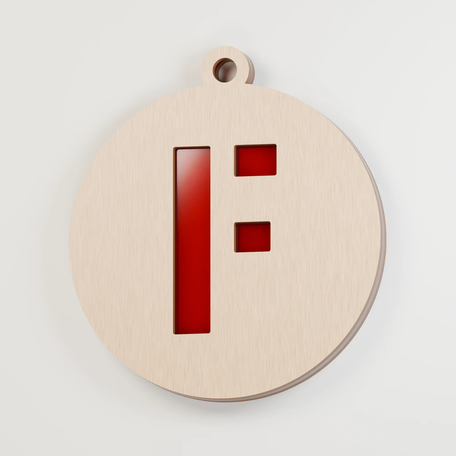 Letter F decoration — red acrylic