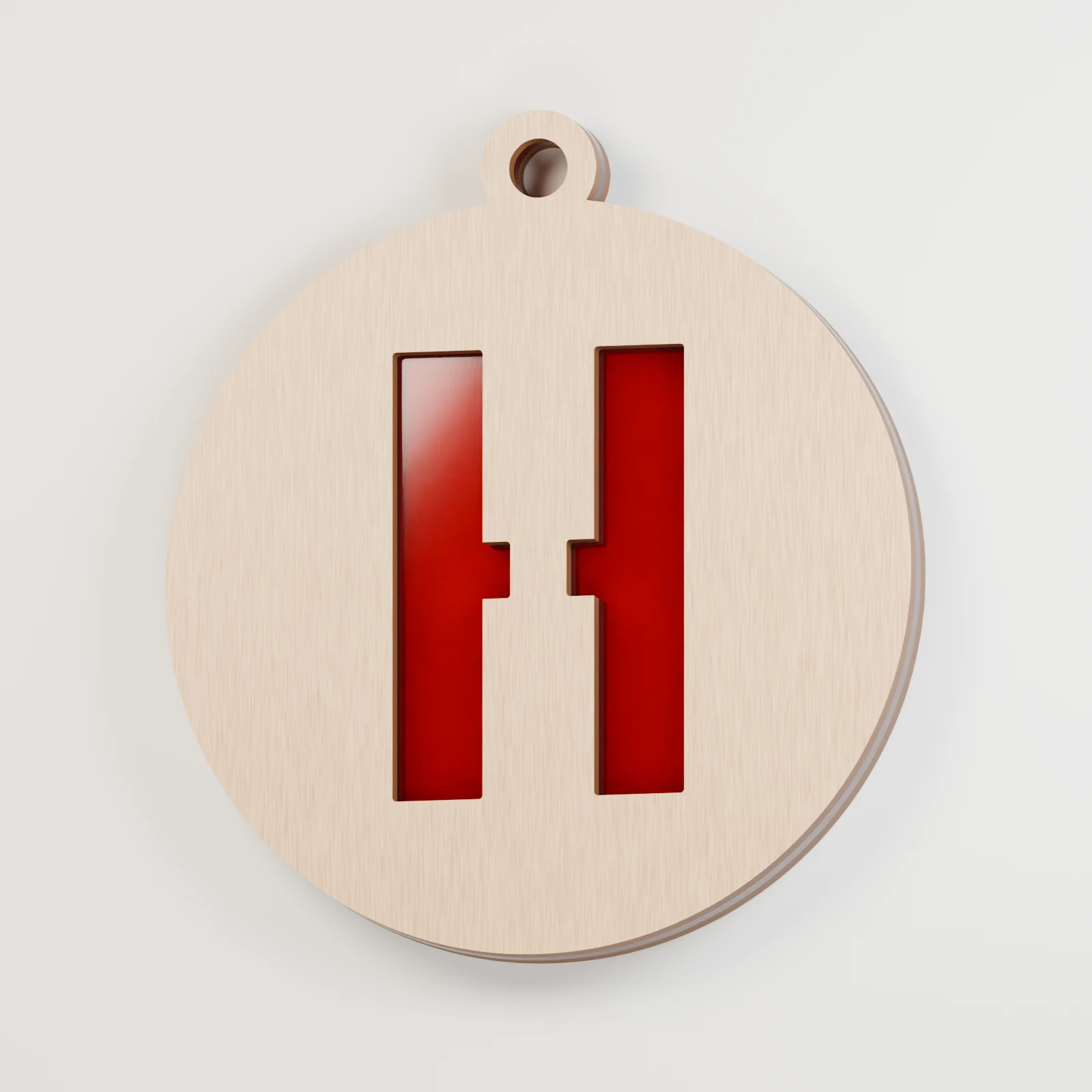 Letter H decoration — red acrylic