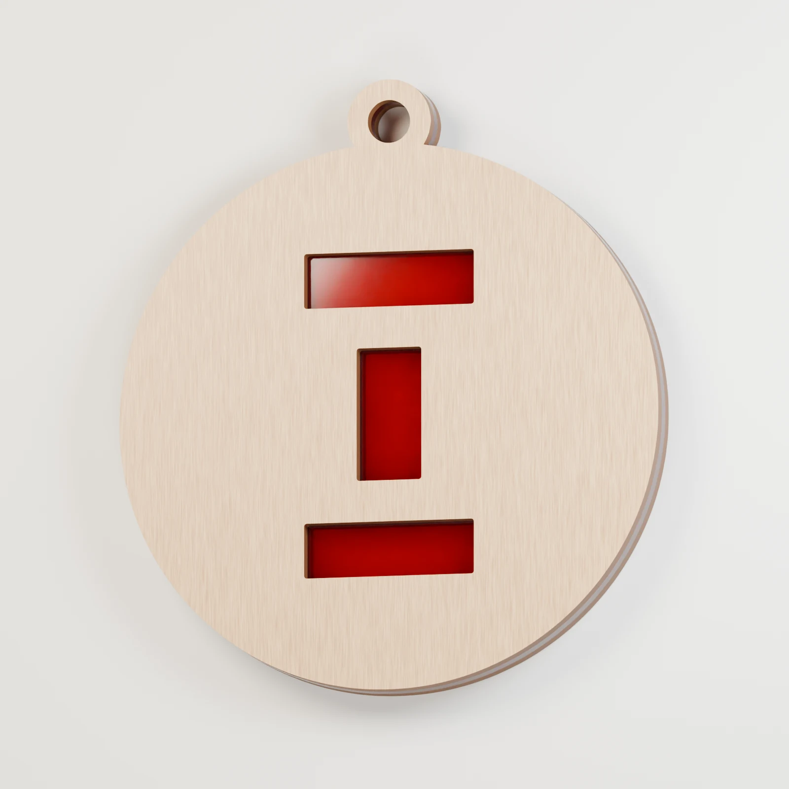 Letter I decoration — red acrylic