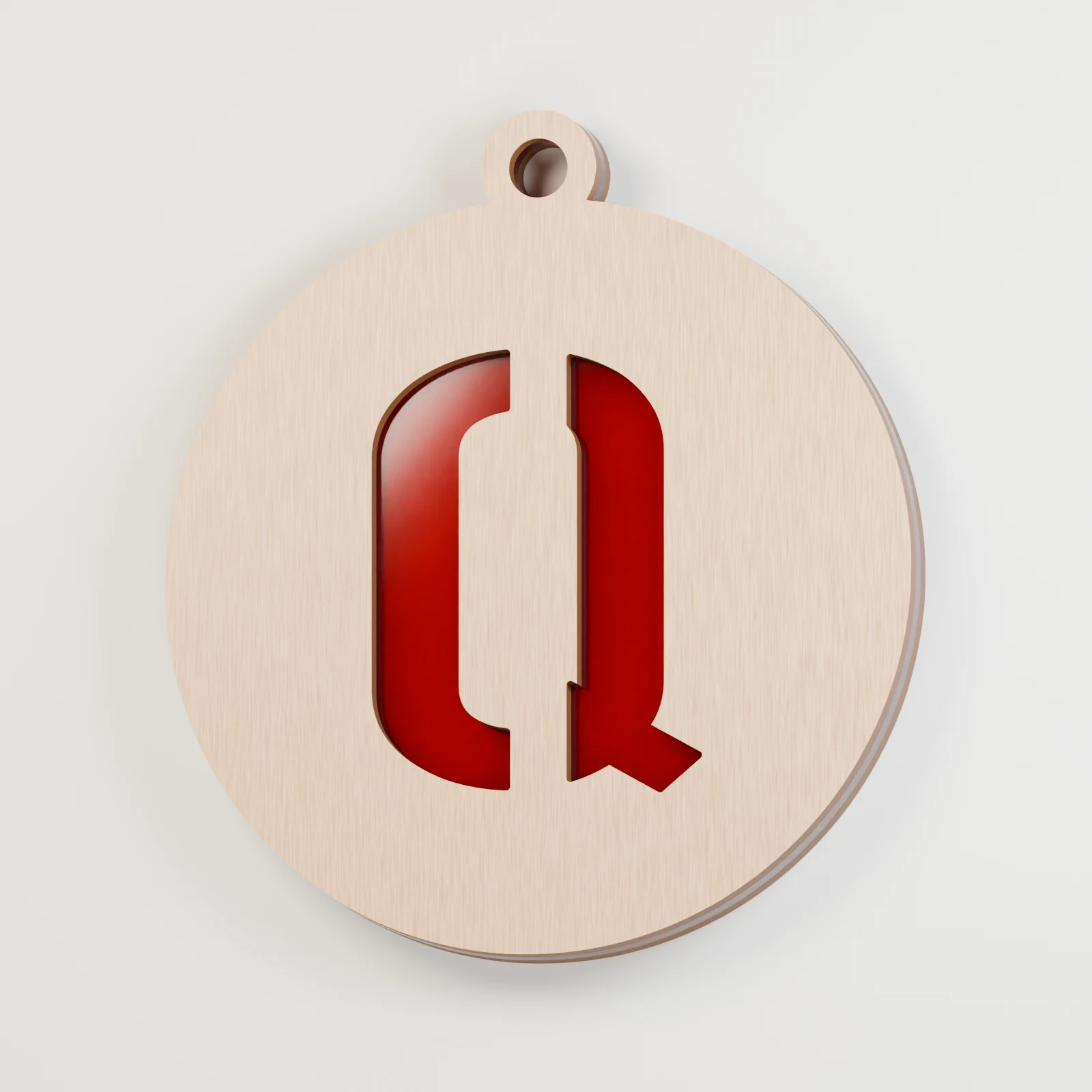 Letter Q decoration — red acrylic