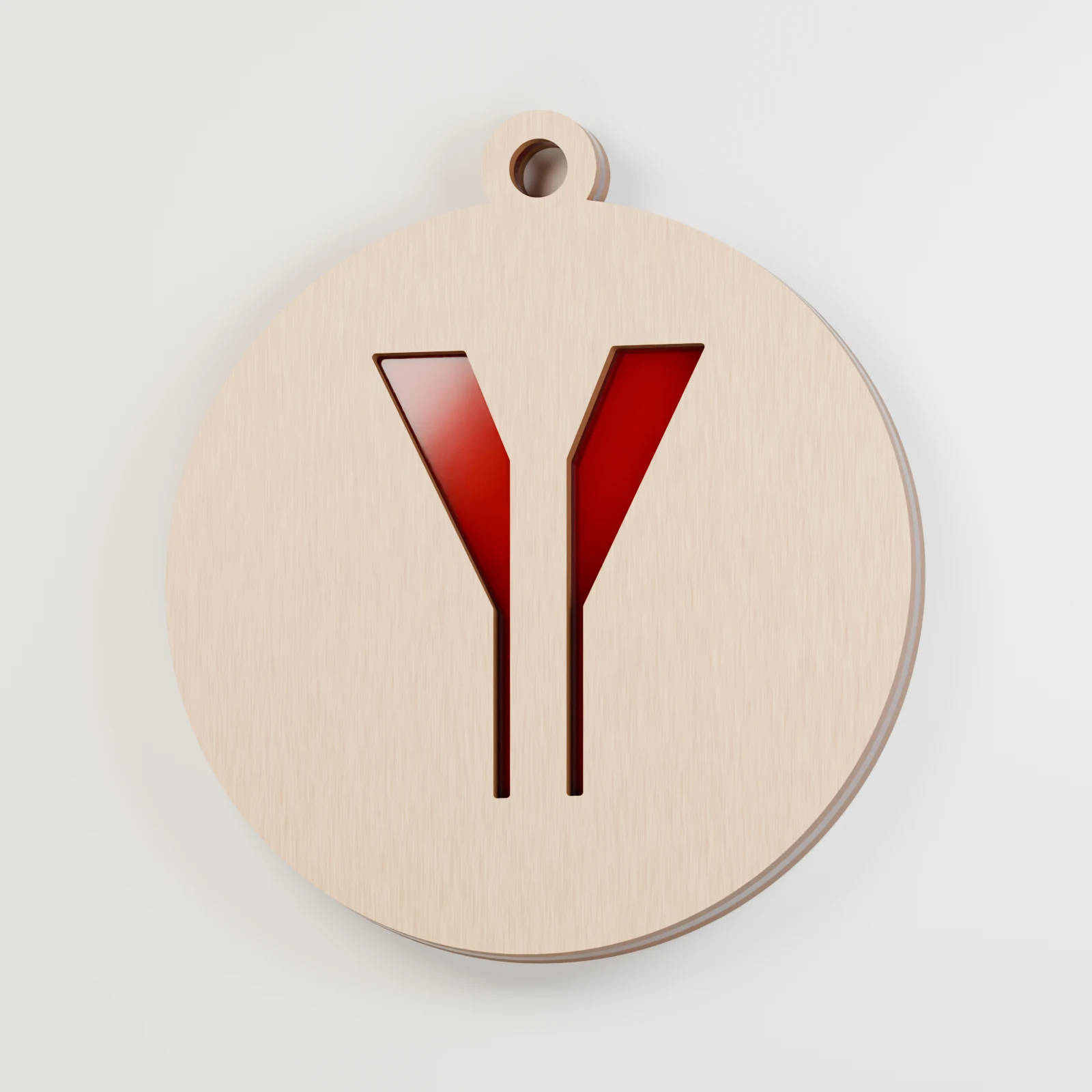 Letter Y decoration — red acrylic