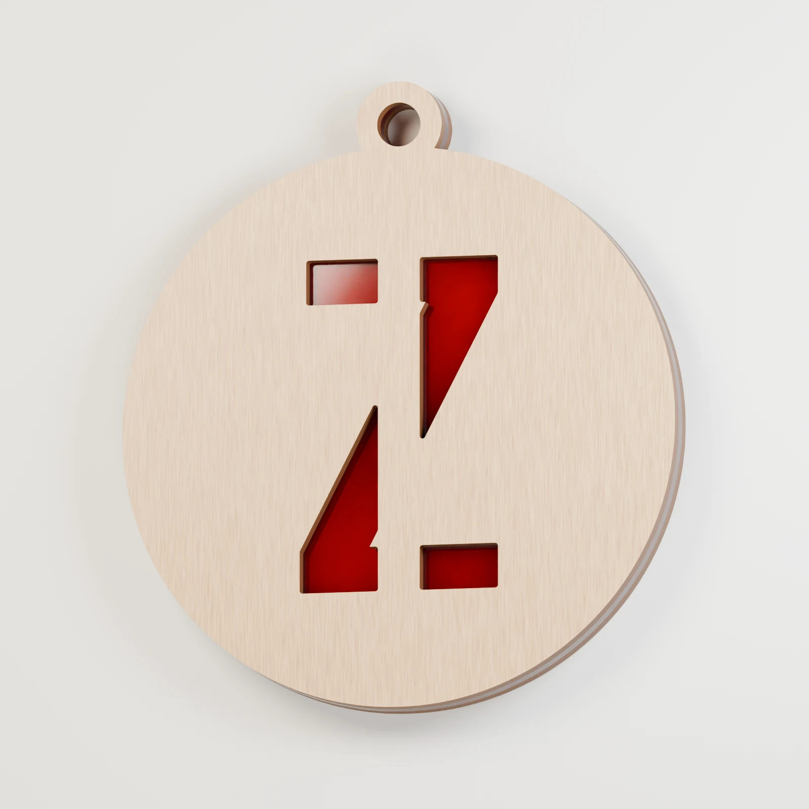 Letter Z decoration — red acrylic