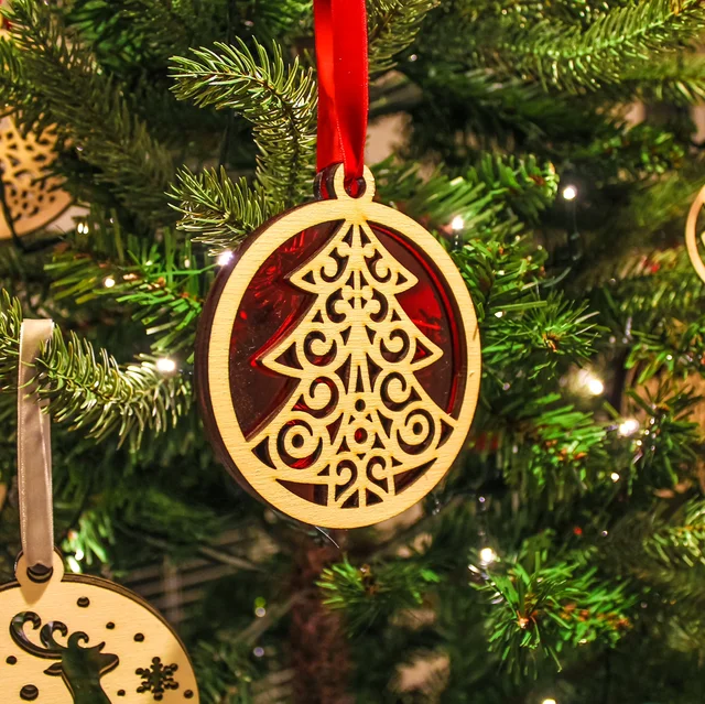 Red Tree handmade Christmas decoration